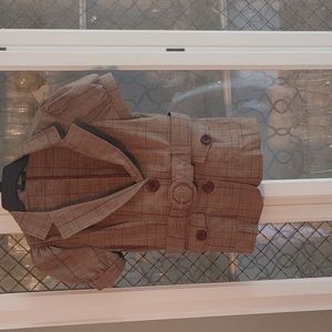 Juniors lvl x belted plaid blazer